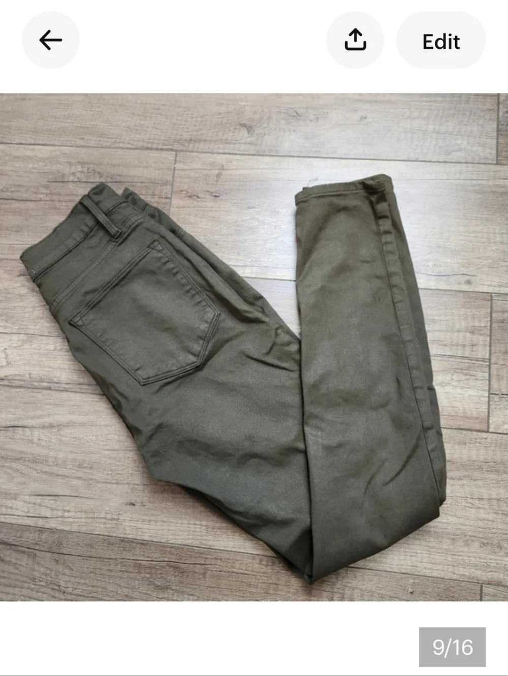 Frame denim Women Le High Skinny LHSKCT465 mid rise khaki Green Coated jeans 26 - Picture 9 of 16